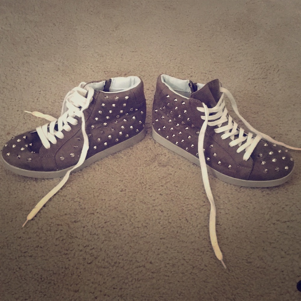 Studded high top sneakers